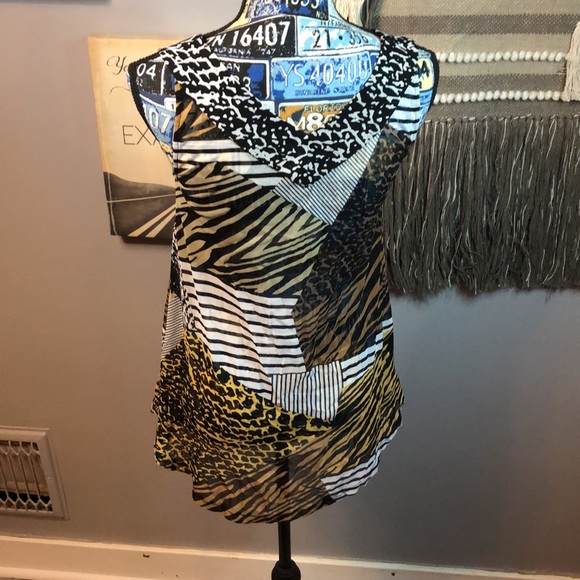 👑 Lynn Ritchie Silver Jungle Print Tank Top XS - Picture 5 of 9